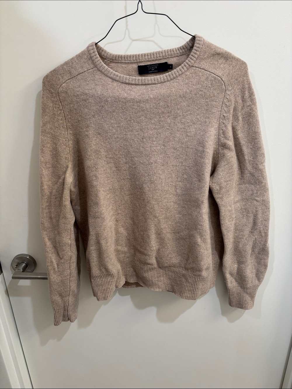 J. Crew Men's Crewneck Sweater in Light Taupe Heather